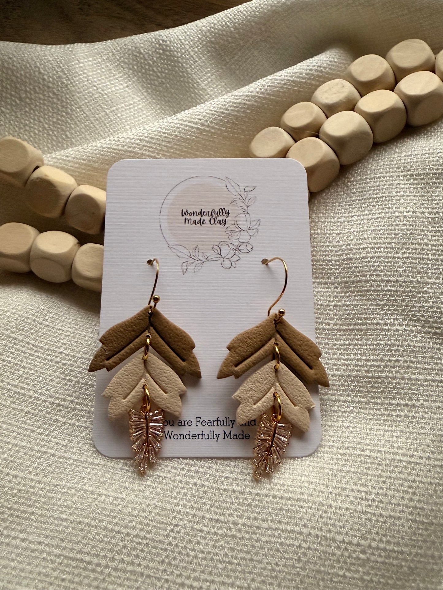 Trio Leaf Dangles with Gems