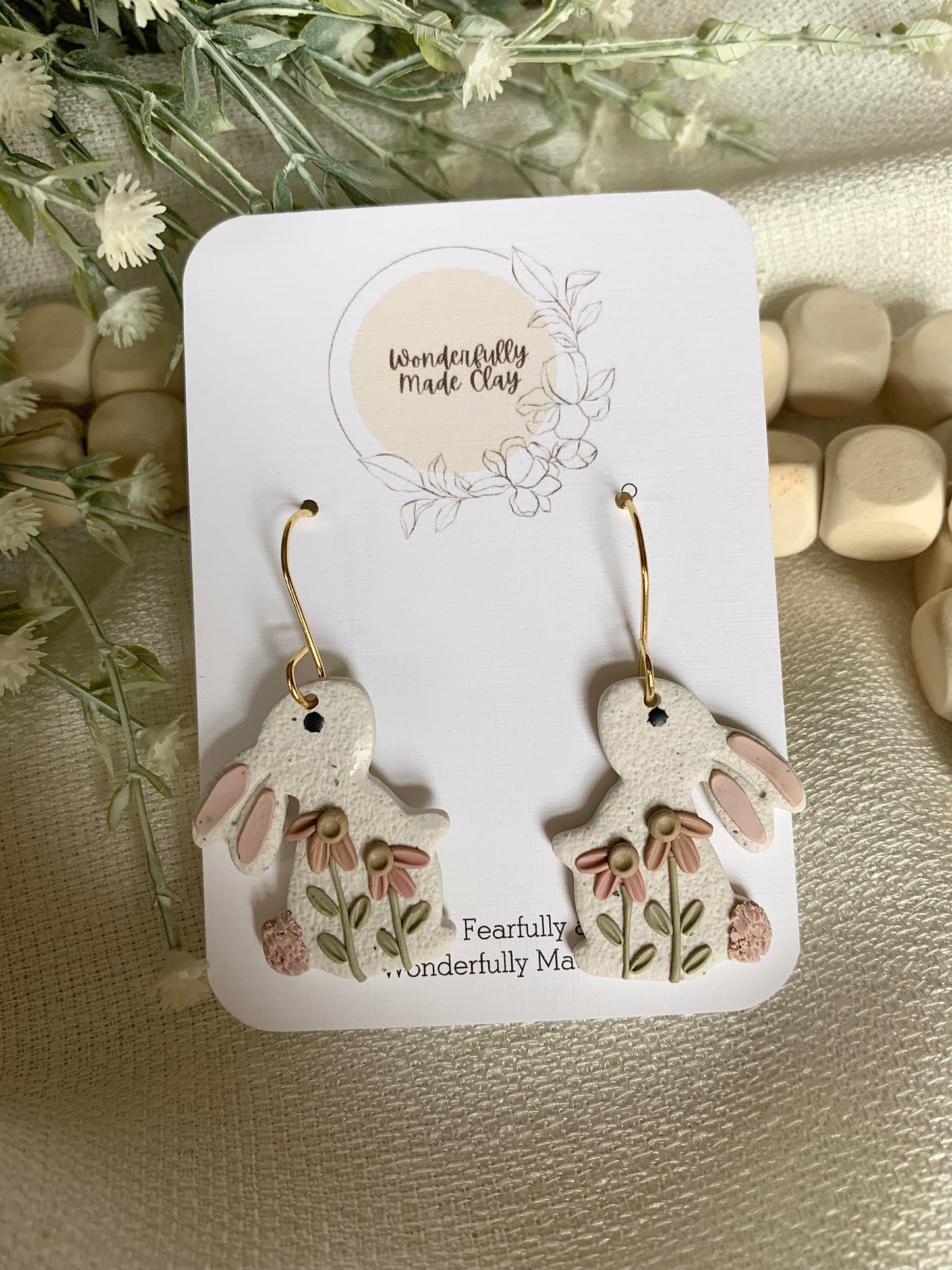 Bunnies with Pastel Florals