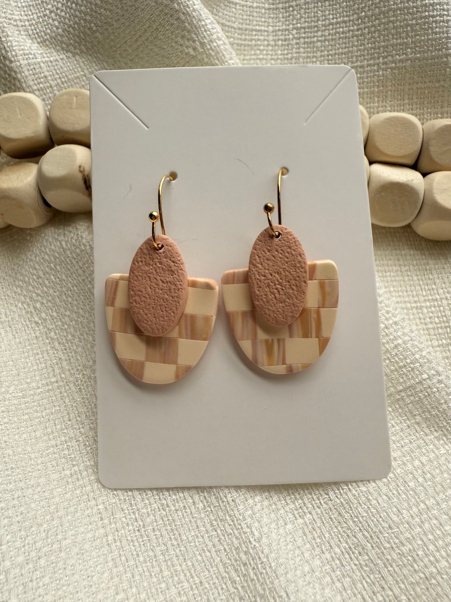 Pink Checkered Dangles