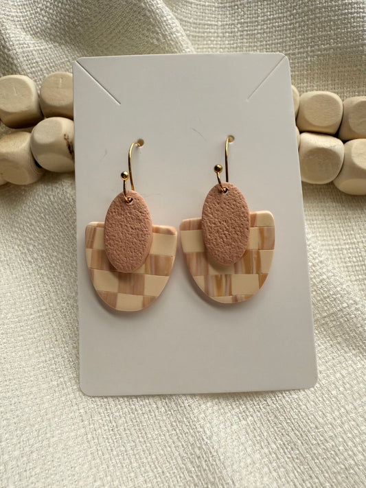 Pink Checkered Dangles