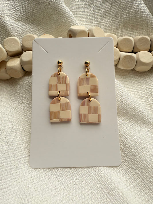 Pink Checkered Dangle