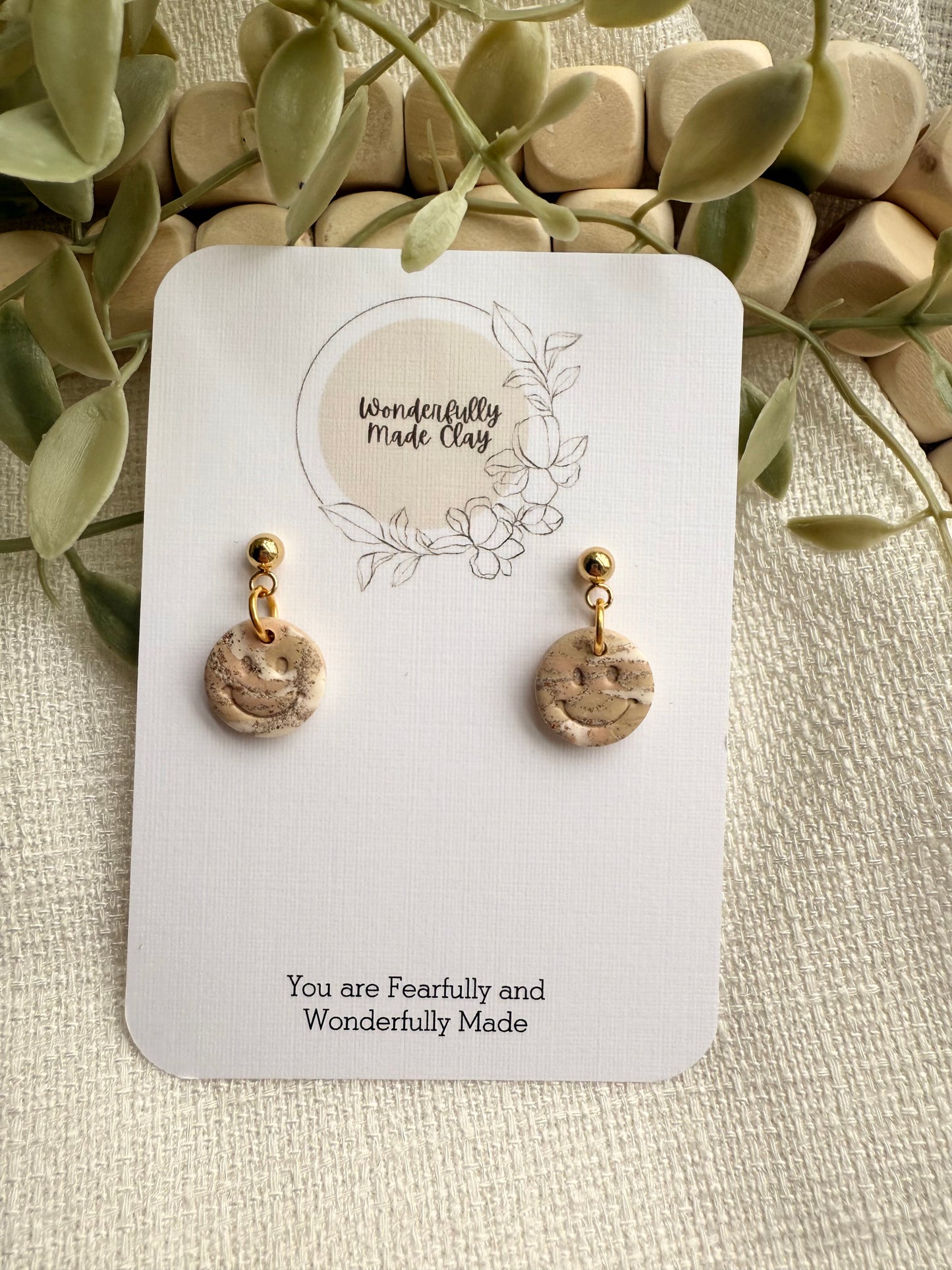 Smiley Boho Flower Hoops