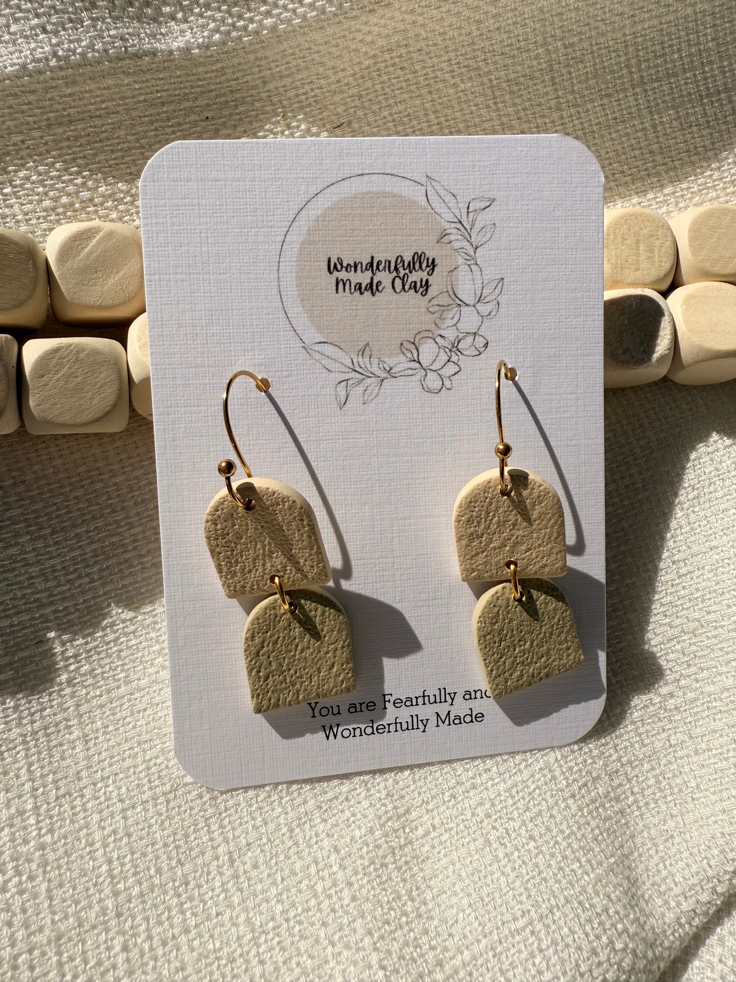 Neutral Green and Cream Dangles