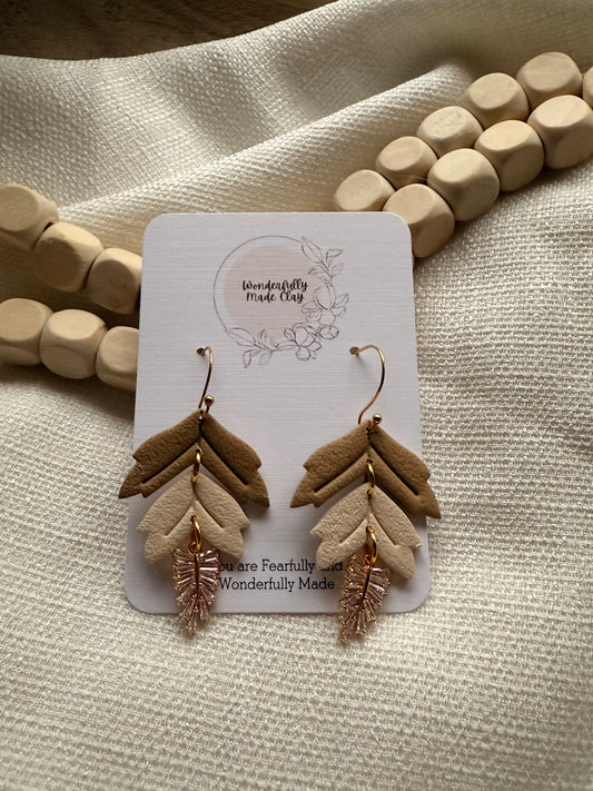 Trio Leaf Dangles with Gems
