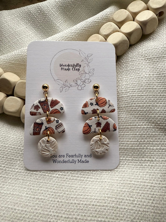 Pumpkin Spice Dangles with Lace