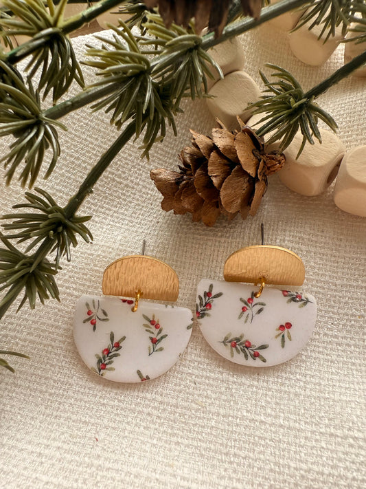 Holly Berry Dangles with Gold